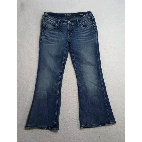 Silver Jeans Jeans Silver Womens Aiko Mid Flare Super Stretch